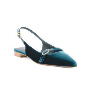 LARROUDE Deep Sea Handmade In Brazil Ines Slingback Flats